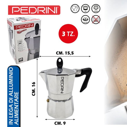 Caffettiera Moka Brillant Pedrini Macchina Macchinetta Caffè in Box