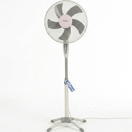 Ventilatore a Piantana, 50W, 3 Velocità, Diametro 40 cm, 5 Pale, Altezza Regolabile fino a 130 cm, Oscillazione Orizzontale D&D Casalinghi