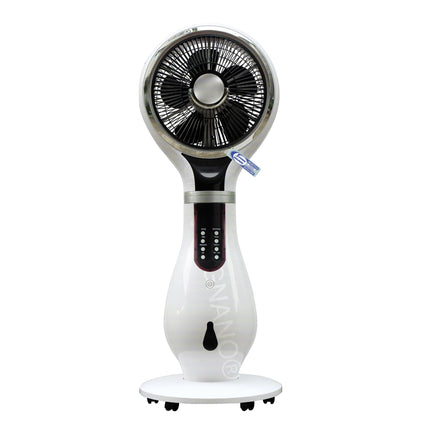 Ventilatore con Nebulizzatore 80W, 5 Pale 30 cm, 3 Velocità, Telecomando, Timer 9.5 Ore, Tanica 2.3 L DCG
