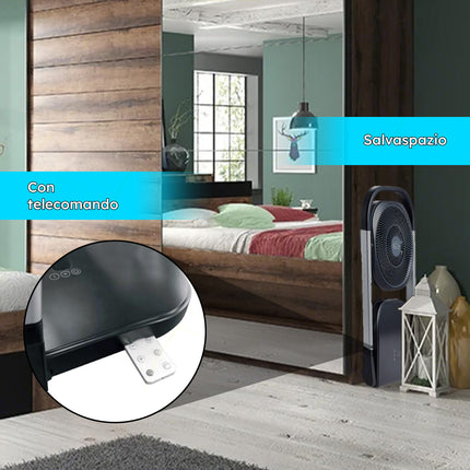 Ventilatore Telescopico Pieghevole VE1605TT – 16 Pale, 8 Velocità, Telecomando, Timer 8h, Silenzioso DCG