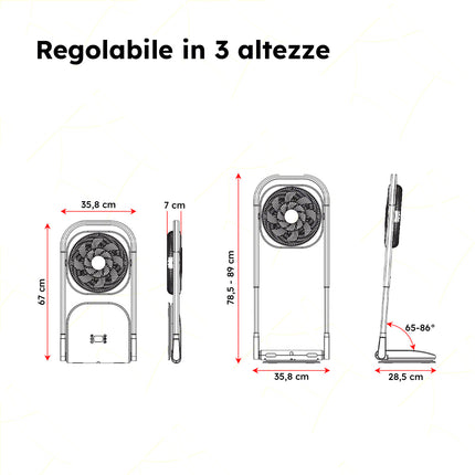 Ventilatore Telescopico Pieghevole VE1605TT – 16 Pale, 8 Velocità, Telecomando, Timer 8h, Silenzioso DCG