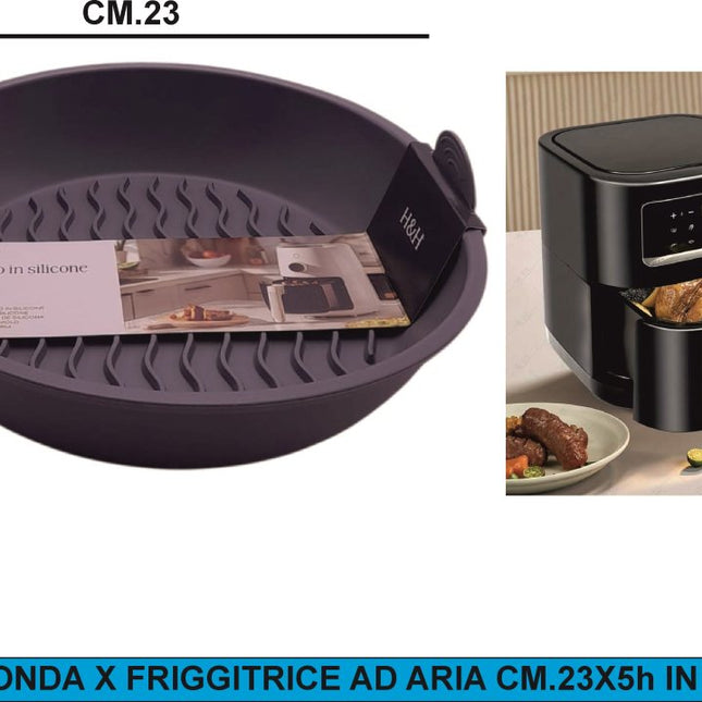 Teglie in Silicone per Friggitrice ad Aria – 3 Formati, Pratiche e Versatili! Tonda Ø23x5h cm Pengo