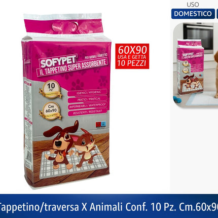 Tappetino/Traversa X Animali Conf. 10 Pz. Cm.60X91 Pagano