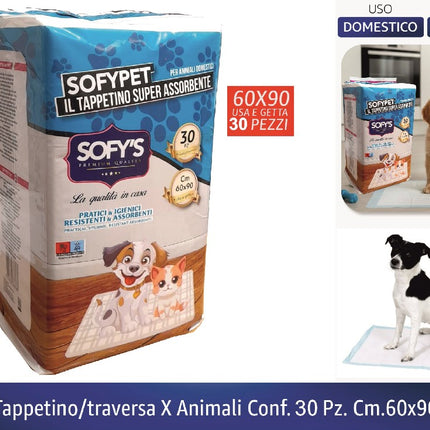 Tappetino/Traversa X Animali Conf. 30 Pz. Cm.60X91 Pagano