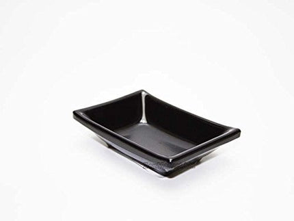 Leone Piattini In Melamina: Design Quadro E Rettangolare Per Stuzzichini E Salse 9x7x3 cm Nero Leone