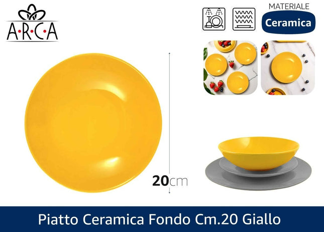 PIATTO CERAMICA FONDO CM.20 GIALLO Arca