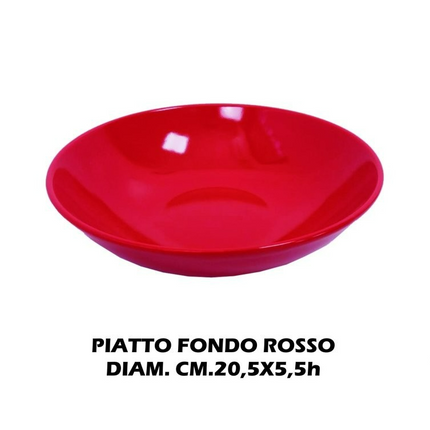 PIATTO CERAMICA FONDO CM.21 ROSSO Arca