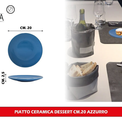PIATTO CERAMICA FRUTTA CM.20 AZZURRO Arca
