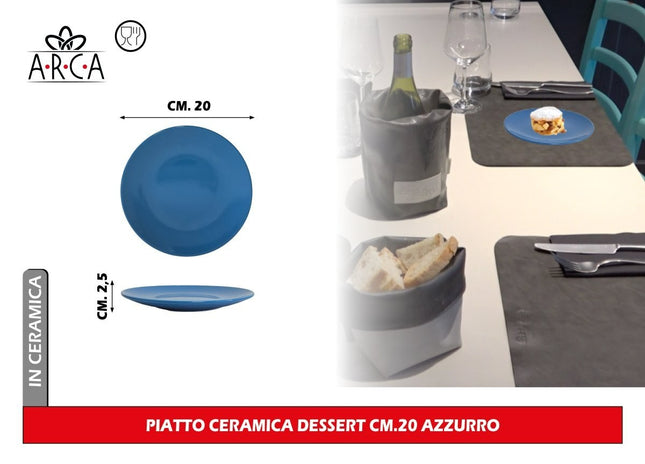 PIATTO CERAMICA FRUTTA CM.20 AZZURRO Arca