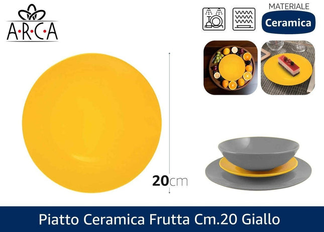 PIATTO CERAMICA FRUTTA CM.20 GIALLO Arca