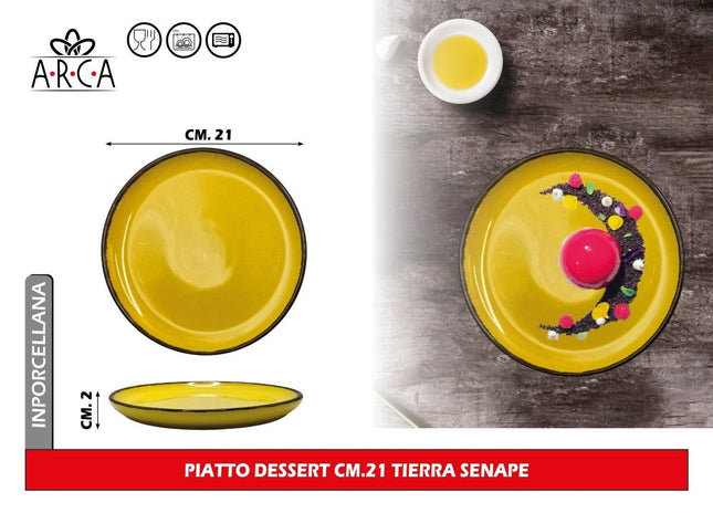 PIATTO DESSERT CM.21 TIERRA SENAPE Arca