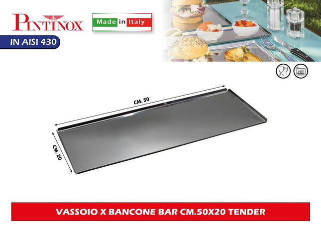 Vassoio per Bancone Bar Tender in Diverse Dimensioni per Uso Professionale e Domestico Pintinox