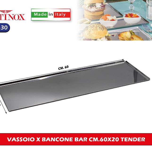 Pintinox Vassoio per Bancone Bar Tender in Diverse Dimensioni per Uso Professionale e Domestico Pintinox