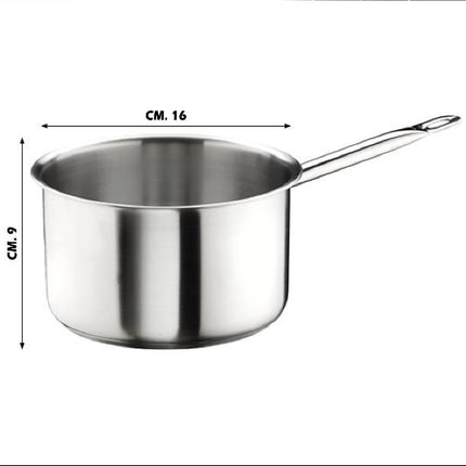 Casseruola Fonda 1 Manico Acciaio Inox 18/10 Con Triplo Fondo Per Gas Elettrico Induzione Vetroceramica Linea Master – Made In Italy – Per Ristorazione E Uso Domestico