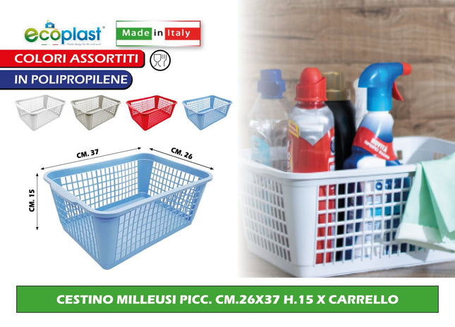 Ecoplast Cestino Multiuso Per Carrello - Piccolo (26X37X15H Cm) Ecoplast