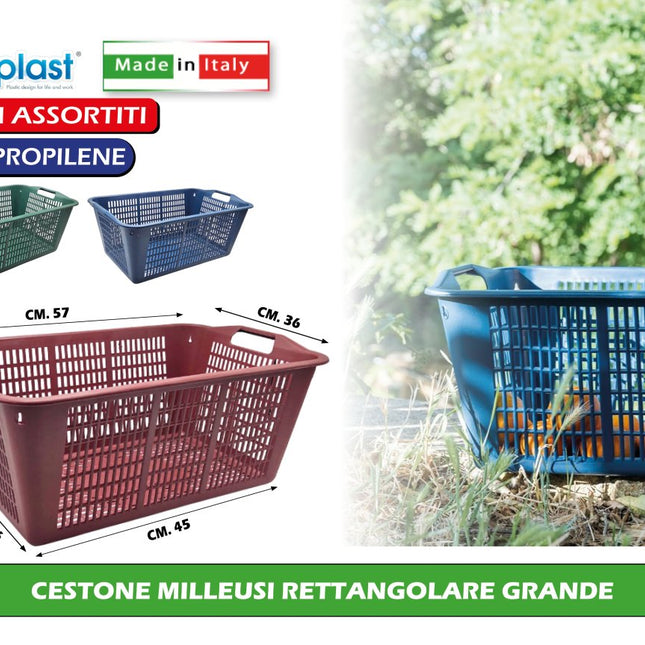 Ecoplast Cestone Contenitore Rettangolare Grande - Multiuso