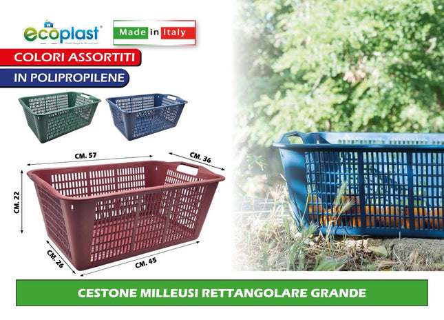 Ecoplast Cestone Contenitore Rettangolare Grande - Multiuso Ecoplast