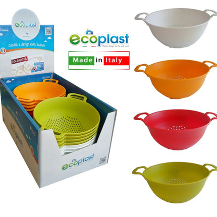 Ecoplast Scolapasta Con Manici - Ø 18 Cm, 8 Cm H (Colori Assortiti)
