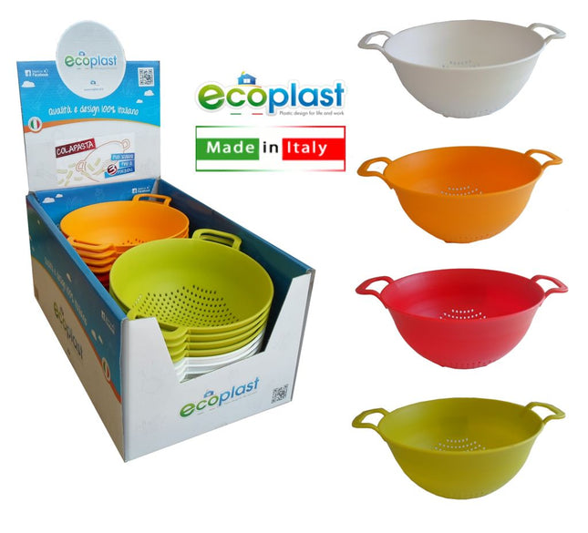 Ecoplast Scolapasta Con Manici - Ø 18 Cm, 8 Cm H (Colori Assortiti) Ecoplast