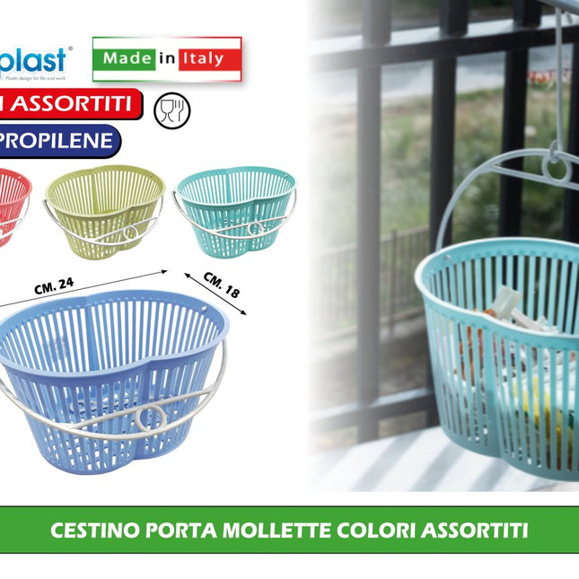 Ecoplast Cestino Portamollette - Colori Giallo, Verde, Rosso