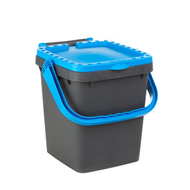 Ecoplast | Pattumiera Per Raccolta Differenziata 20 Lt, Bidone Spazzatura In Plastica Riciclata, Blu, 34,5X34,5X34,5, Made In Italy