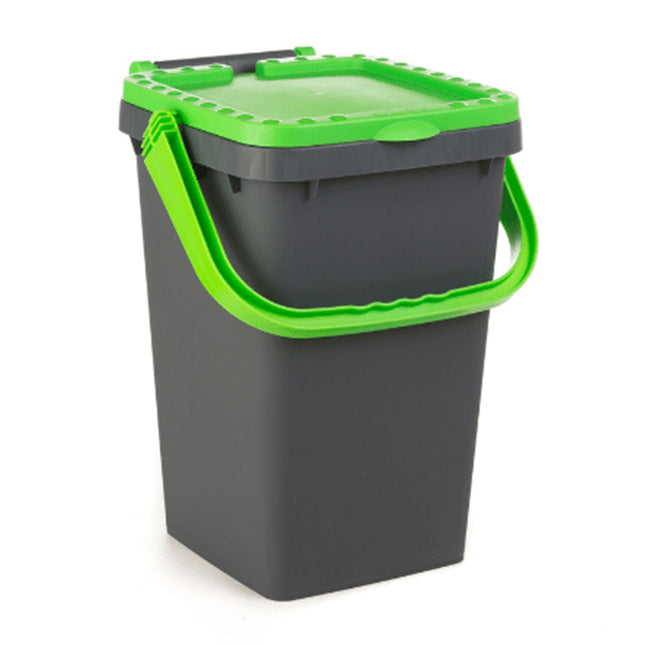 Ecoplast Pattumiera Ecoplus Lt.35 Con Coperchio, Contenitore Per Rifiuti Domestici, Pratico E Resistente