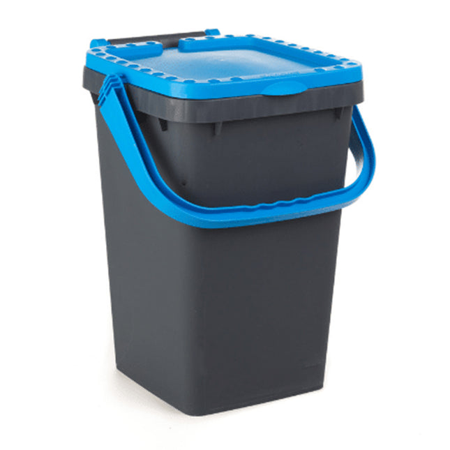 Ecoplast Pattumiera Ecoplus Lt.35 Con Coperchio, Contenitore Per Rifiuti Domestici, Pratico E Resistente