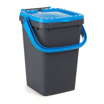 Ecoplast Pattumiera Ecoplus Lt.35 Con Coperchio, Contenitore Per Rifiuti Domestici, Pratico E Resistente