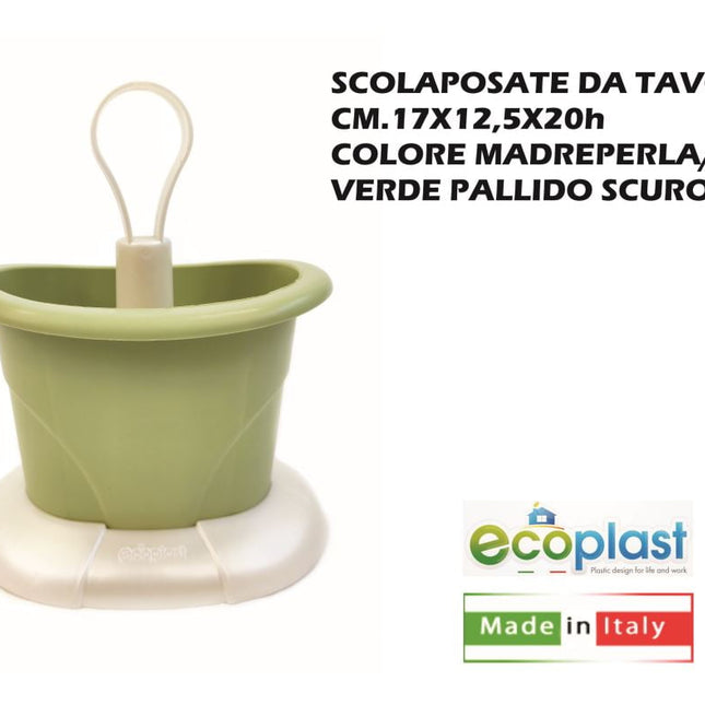 Scolaposate Da Appoggio Tulipano Madreperla/Verde-8032532528389