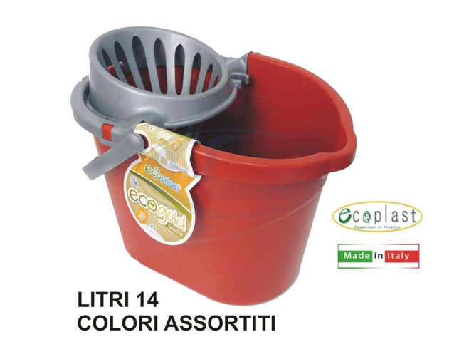 Ecoplast Secchio Ovale Con Strizzamop - 14 Litri (37X25X26H Cm) Ecoplast