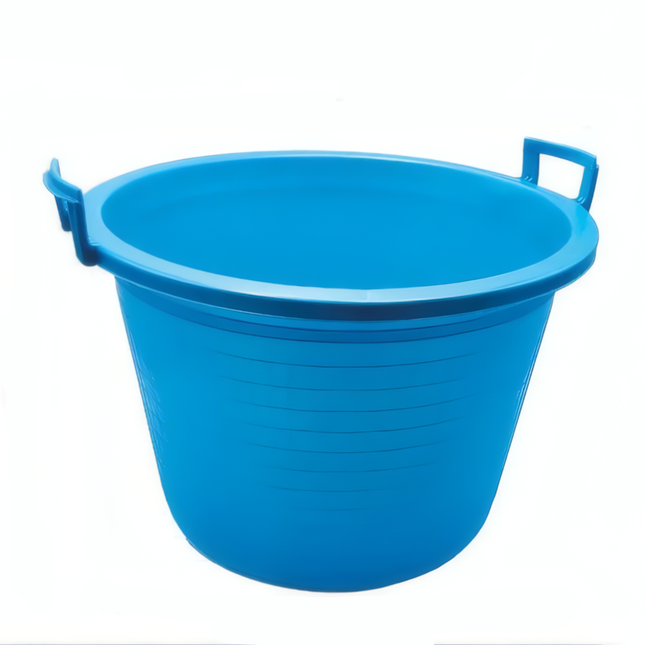 Ecoplast Mastello In Plastica Con 2 Manici - Ø 47,5 Cm, H 32 Cm, Azzurro