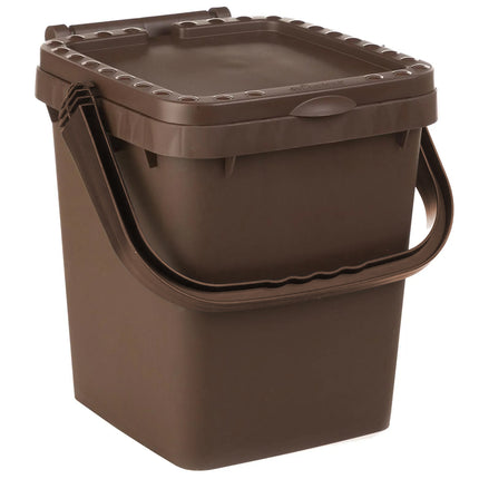 Ecoplast Pattumiera Chiusa - 7 Litri, Marrone