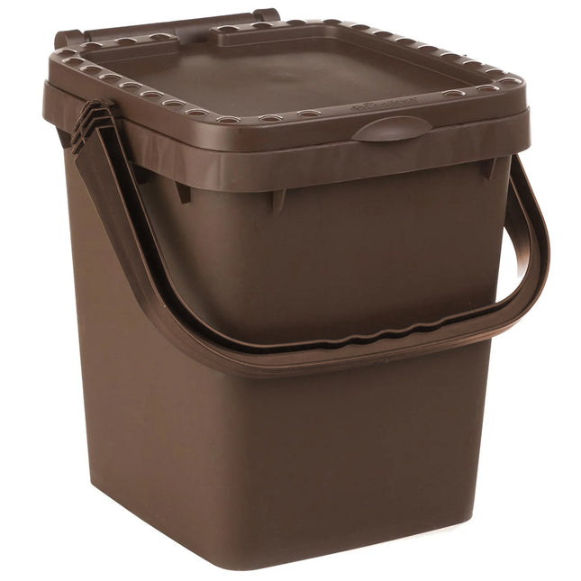 Ecoplast Pattumiera Chiusa - 7 Litri, Marrone