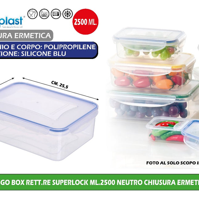 Frigo Box Rett.Re Superlock Ml.2500 Neutro Chiusura Ermetica Ecoplast