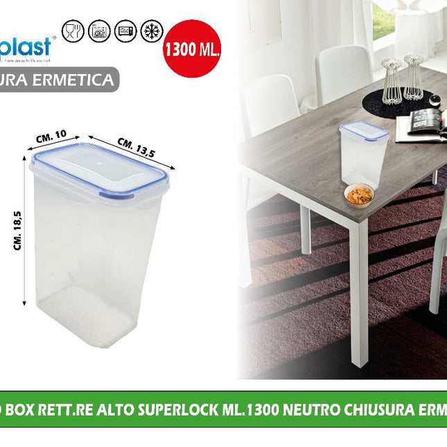 Frigo Box Rett.Re Alto Superlock Ml.1300 Neutro Chiusura Ermetica Ecoplast