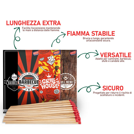 Polyflame FIAMMIFERI SET 40 PZ. CM.20 GRILL HOUSE Polyflame