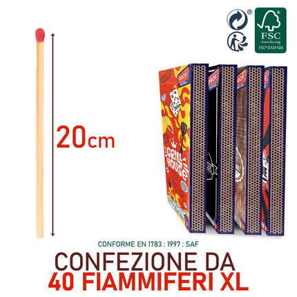 Polyflame FIAMMIFERI SET 40 PZ. CM.20 GRILL HOUSE Polyflame