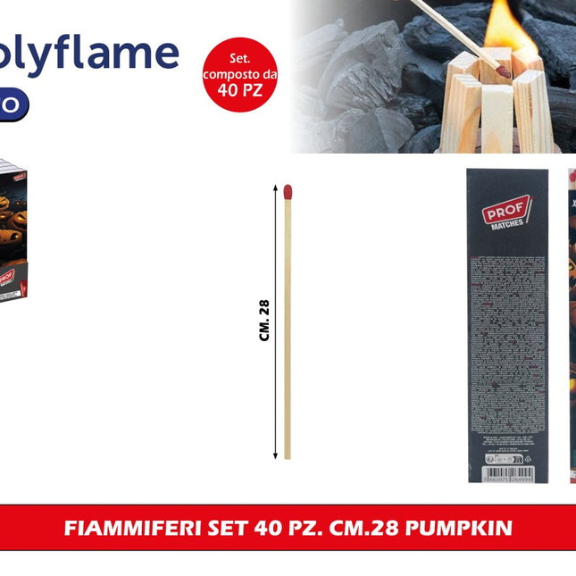 Polyflame FIAMMIFERI SET 40 PZ. CM.28 Polyflame