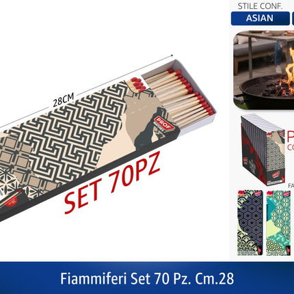 Polyflame FIAMMIFERI SET 70 PZ. CM.28 Polyflame