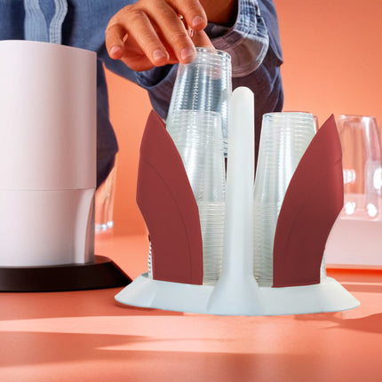 Set Cucina 3 Pezzi Ecoplast Linea Tulipano – Portarotolo, Portabicchieri e Portatovaglioli in Plastica Riciclata | Made in Italy Ecoplast