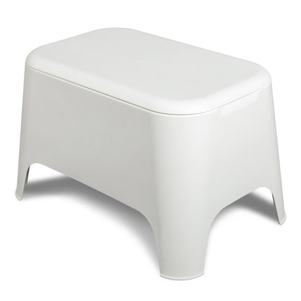Set Petra 2 Poltrone con Braccioli 1 Tavolino Contenitore - Impermeabile, Compatto, Facile da Pulire, Arredo Esterno Giardino Terrazzo, Made in Italy Bianco - Tavolino Plastmeccanica