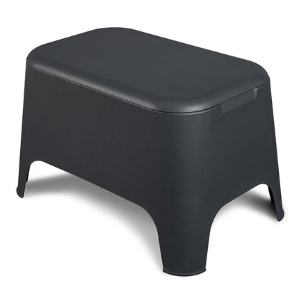 Set Petra 2 Poltrone con Braccioli 1 Tavolino Contenitore - Impermeabile, Compatto, Facile da Pulire, Arredo Esterno Giardino Terrazzo, Made in Italy Antracite - Tavolino Plastmeccanica