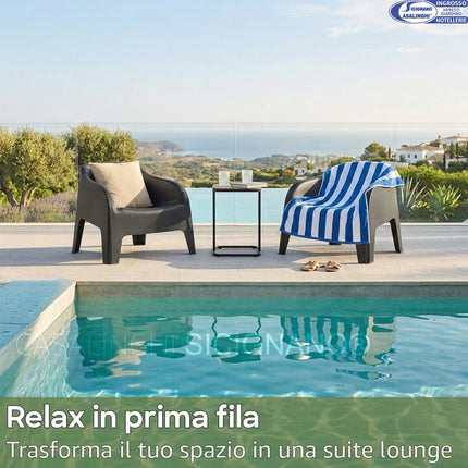 Set 2 Poltrone Petra Toomax da Esterno – Lounge Relax per Giardino e Terrazzo Plastmeccanica