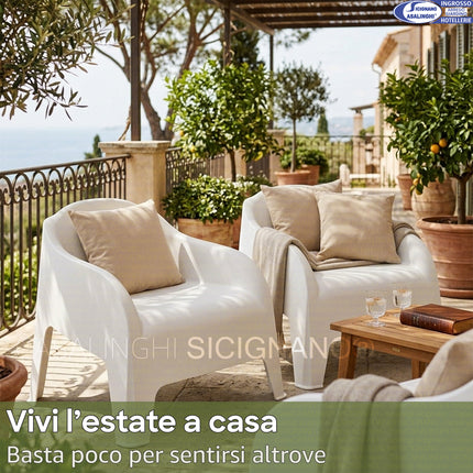 Set 2 Poltrone Petra Toomax da Esterno – Lounge Relax per Giardino e Terrazzo Plastmeccanica