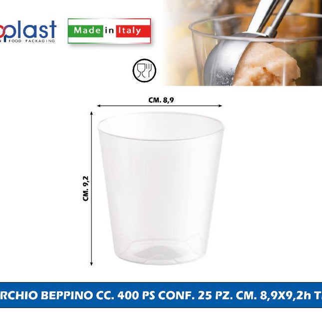 Poloplast Coppa Beppino Cc.400 Ps Conf. 25 Pz. Cm.8,9X9,2H Trasp. Polo Plast srl