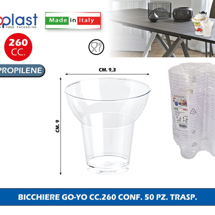 Poloplast Bicchiere Go-Yo Cc.260 Conf. 50 Pz. Trasp. Polo Plast srl