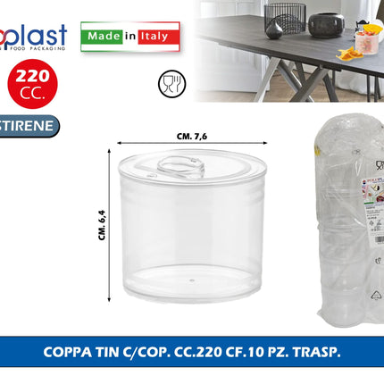 Poloplast Coppa Tin C/Cop. Cc.220 Cf.10 Pz. Trasp. Polo Plast srl