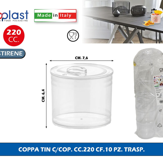 Poloplast Coppa Tin C/Cop. Cc.220 Cf.10 Pz. Trasp. Polo Plast srl