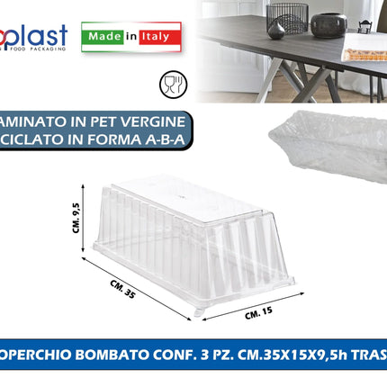 Poloplast Coperchio Bombato Conf. 3 Pz. Cm.35X15X9,5H Trasp. Polo Plast srl