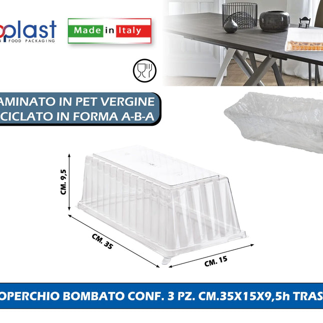 Poloplast Coperchio Bombato Conf. 3 Pz. Cm.35X15X9,5H Trasp. Polo Plast srl